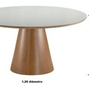 Ver imagem 3 de Conjunto Mesa 120x120cm Tampo em MDF e Vidro com 4 Cadeiras Pérola Marrom/Amendoa