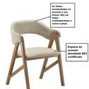 Ver imagem 7 de Conjunto Mesa 120x120cm Tampo em MDF e Vidro com 4 Cadeiras Pérola Marrom/Amendoa