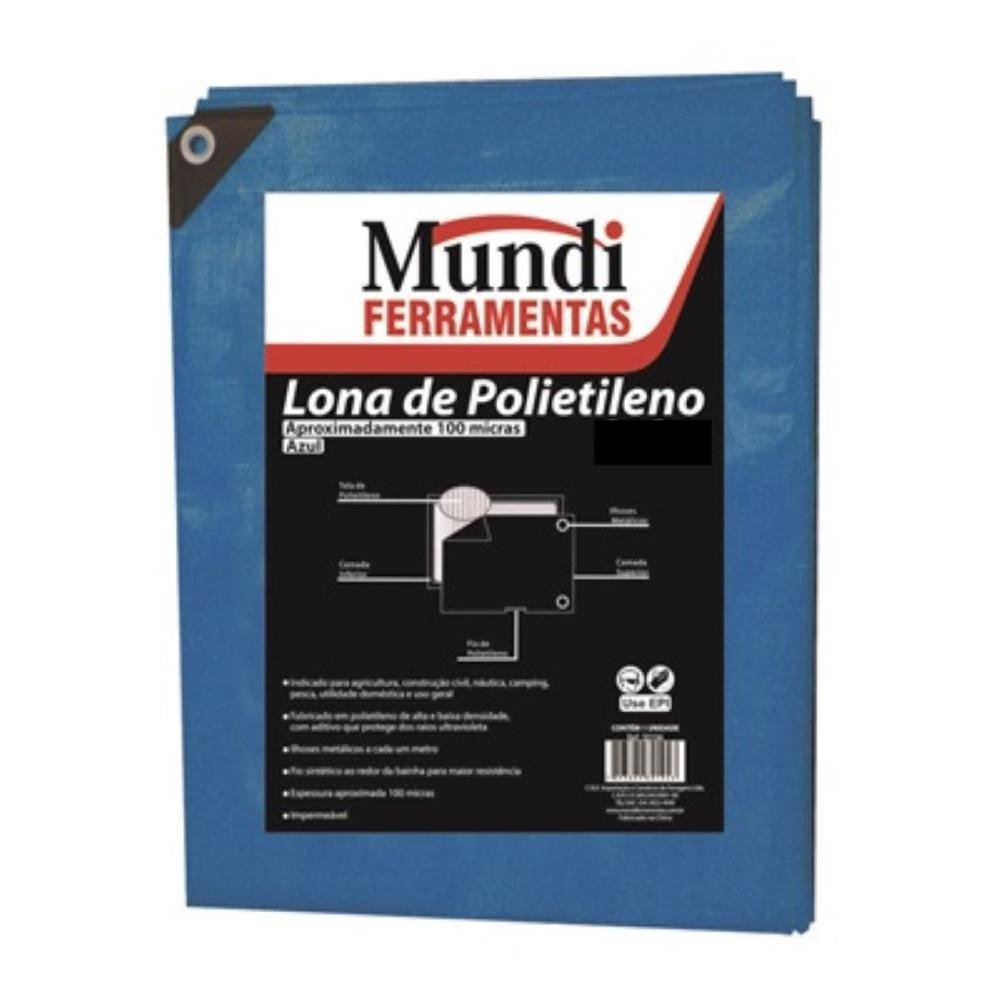 Lona de Polietileno Azul 3x2 metros Mundi - 1