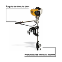 Ver imagem 2 de Motor de Popa Buffalo a Gasolina 2t Bfg 1.87cv com Rabeta 52 Cilindrada Part. Manual 50240