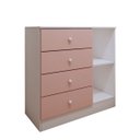 Ver imagem 5 de Cômoda Infantil Escotilha 1 Porta 4 Gavetas Branco/rosa - Panorama Móveis