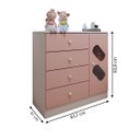 Ver imagem 4 de Cômoda Infantil Escotilha 1 Porta 4 Gavetas Branco/rosa - Panorama Móveis