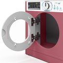 Ver imagem 2 de Lavanderia Mini Maquina de Lavar Infantil Brinquedo com Cabideiro Diana - Branco com Rosa