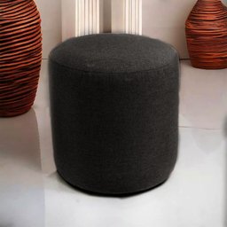 Puff Decorativo Redondo Sala Quarto:preto - 1
