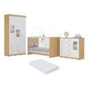 Ver imagem 1 de Quarto de Bebê Completo com Berço 3 em 1 com Colchão Incluso Serena Multimóveis Mp4543 Madeirado