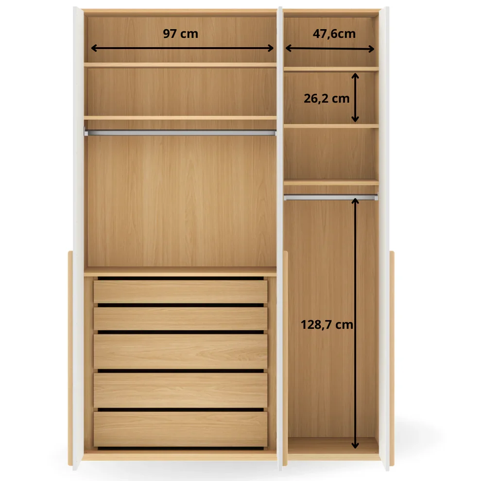 Guarda Roupa Solteiro 3 Portas de Mdf 18mm Quater Linha Join - 8