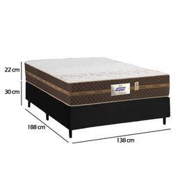 Cama Box Casal Colchão Molas Flora Gazin + Box Sintético 52x138x188 Preto - 6