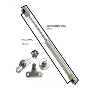 Pistão a Gás Amortecedor 80N (8kg) 3 Peças Abre para Cima