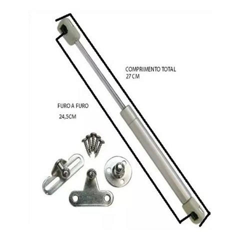 Pistão a Gás Amortecedor 80N (8kg) 3 Peças Abre para Cima