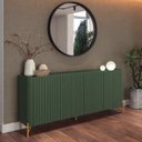 Ver imagem 1 de Buffet Bend 180 cm Porta Frisada Incolar Musgo com Pé Dourado