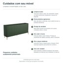 Ver imagem 4 de Buffet Bend 180 cm Porta Frisada Incolar Musgo com Pé Dourado
