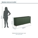 Ver imagem 3 de Buffet Bend 180 cm Porta Frisada Incolar Musgo com Pé Dourado