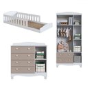 Ver imagem 3 de Quarto Infantil Completo Aquarela 4 Portas 6 Gavetas Branco/cinnamon - Pnr Móveis