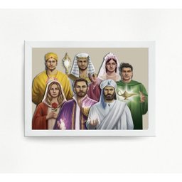 Quadro Fraternidade Branca 7 Raios Cósmicos 24x18cm:Madeira preta - 2 Quadro Fraternidade Branca 7 Raios Cósmicos 24x18cm:Madeira preta - 2