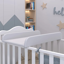 Ver imagem 3 de Trocador de Fraldas Almofadado para Berço Corino Branco Liso - Pratikza Cor:branco