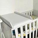 Ver imagem 2 de Trocador de Fraldas Almofadado para Berço Corino Branco Liso - Pratikza Cor:branco