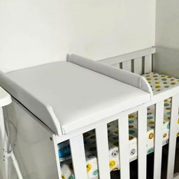 Trocador de Fraldas Almofadado para Berço Corino Branco Liso - Pratikza Cor:branco - 2