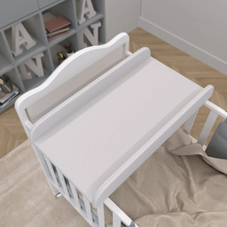 Trocador de Fraldas Almofadado para Berço Corino Branco Liso - Pratikza Cor:branco - 6