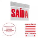 Ver imagem 3 de Placa Sinalizadora Saída de Emergência Vermelha Face Dupla