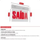 Ver imagem 5 de Placa Sinalizadora Saída de Emergência Vermelha Face Dupla