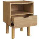 Ver imagem 7 de Mesa de Cabeceira para Quarto 1 Gaveta Orgânica 45cm Nordic A03 Hanover Roble - Lyam Decor