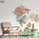 Ver imagem 3 de Adesivo de Parede Flor Decorativoboho Floral Minimalista Sala Pastel 90cm
