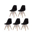 Ver imagem 1 de Kit 5 Cadeiras Eiffel Charles Eames Wood Cozinha Jantar Preta