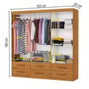 Ver imagem 4 de Guarda-roupa Solteiro Denver 6 Portas 6 Gavetas com Espelho Cinamomo - Carioca Móveis