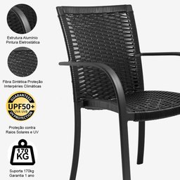 Mesa e Cadeiras Ascoli Para Jardim, Área externa, Churrasqueira Trama Original - 8