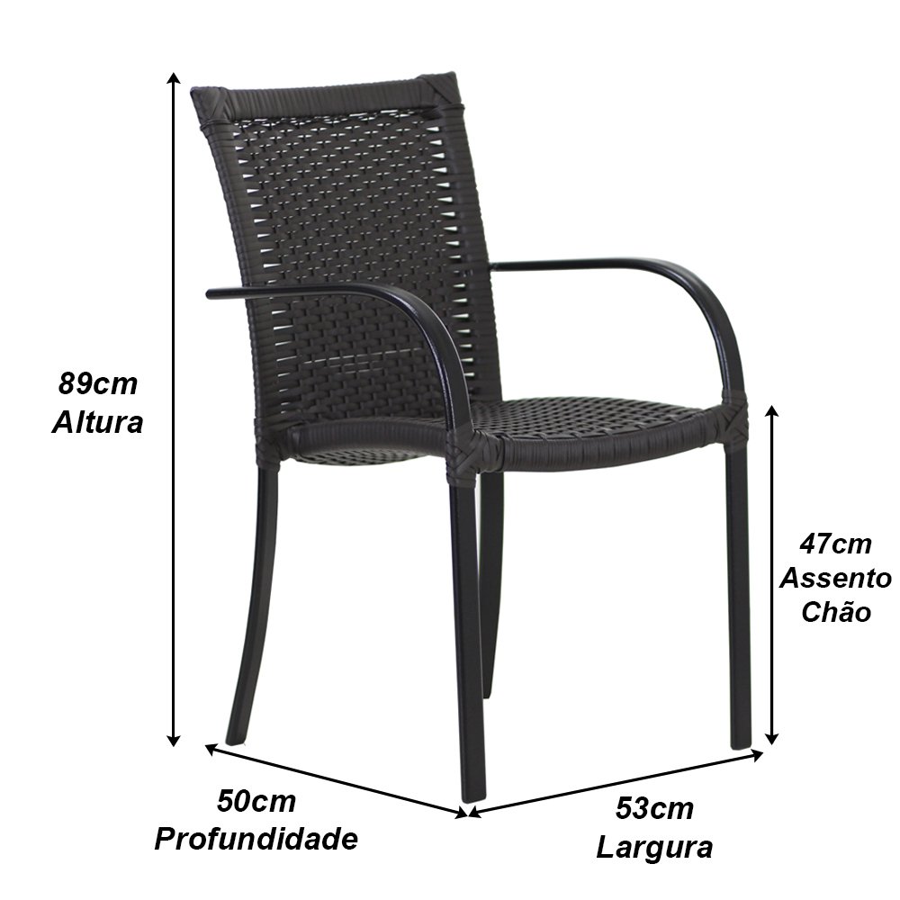 Mesa e Cadeiras Ascoli Para Jardim, Área externa, Churrasqueira Trama Original - 7