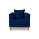 Ver imagem 6 de Kit Sofá 3 Lugares e 2 Poltronas Beny Viena Suede Azul - Madeira Prima Deccor