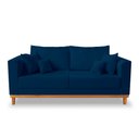 Ver imagem 4 de Kit Sofá 3 Lugares e 2 Poltronas Beny Viena Suede Azul - Madeira Prima Deccor