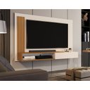 Ver imagem 1 de Painel Tv Smart Luxo até 55 P Math com Porta Cor Off White / Nature- Jm Casa Dos Moveis