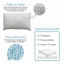 Ver imagem 2 de Enxoval Cama Infantil Azul Classe a com Lençol Trança Travesseiro e Fronha Conforto Premium
