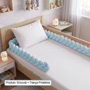 Ver imagem 1 de Enxoval Cama Infantil Azul Classe a com Lençol Trança Travesseiro e Fronha Conforto Premium