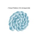Ver imagem 3 de Enxoval Cama Infantil Azul Classe a com Lençol Trança Travesseiro e Fronha Conforto Premium
