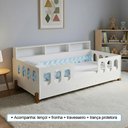 Ver imagem 5 de Enxoval Cama Infantil Azul Classe a com Lençol Trança Travesseiro e Fronha Conforto Premium