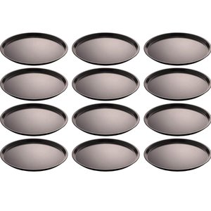 12 Formas para Pizza 36cm Lyor Preto Assadeiras Antiaderente Aço Carbono Pizzaria