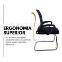 Ver imagem 4 de Cadeira de Escritório Begonia Oficial Tela Mesh Fixa Preto