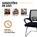 Ver imagem 6 de Cadeira de Escritório Begonia Oficial Tela Mesh Fixa Preto