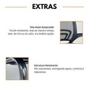 Ver imagem 5 de Cadeira de Escritório Begonia Oficial Tela Mesh Fixa Preto