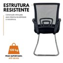 Ver imagem 7 de Cadeira de Escritório Begonia Oficial Tela Mesh Fixa Preto