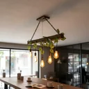 Ver imagem 5 de Lustre Luminária de Madeira Rústico Pó de Madeira para 5 Lâmpadas Bivolt Área Gourmet
