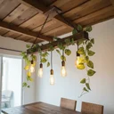 Ver imagem 7 de Lustre Luminária de Madeira Rústico Pó de Madeira para 5 Lâmpadas Bivolt Área Gourmet