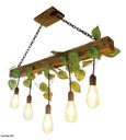 Ver imagem 1 de Lustre Luminária de Madeira Rústico Pó de Madeira para 5 Lâmpadas Bivolt Área Gourmet