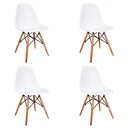 Ver imagem 5 de Conjunto De Mesa Eames Eiffel Retangular 120x75 Tampo De Madeira Preto Com 4 Cadeiras Brancas