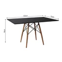 Ver imagem 4 de Conjunto De Mesa Eames Eiffel Retangular 120x75 Tampo De Madeira Preto Com 4 Cadeiras Brancas