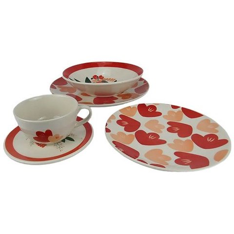 Aparelho de Jantar Mail Order Love para Eventos Jantar Almoço Chá e Café da Tarde - 30 Peças