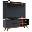 Ver imagem 2 de Rack com Painel para TV Até 70 Polegadas Noronha 2 Portas 3 Prateleiras Preto Fosco/Noce Milano - Co