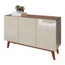 Buffet Aparador Ares 3 Portas Off-white com Freijó - 1